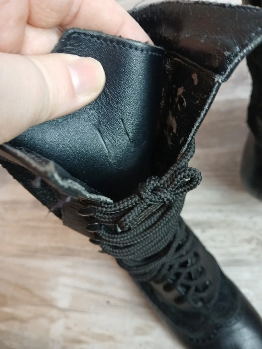 Whimsigoth Victorian Sheer Lace & Faux Leather Ankle Boots - Size 6 - Picture 9 of 11